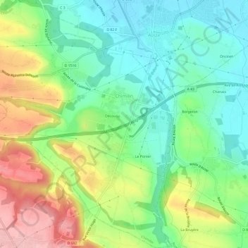 Chimilin topographic map, elevation, terrain