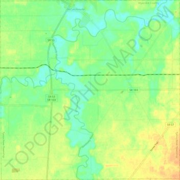 Tymochtee Township topographic map, elevation, terrain