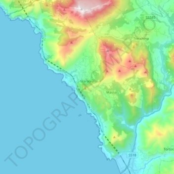Maratea topographic map, elevation, terrain