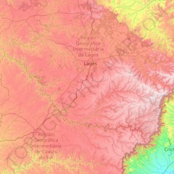 Rio Pelotas topographic map, elevation, terrain