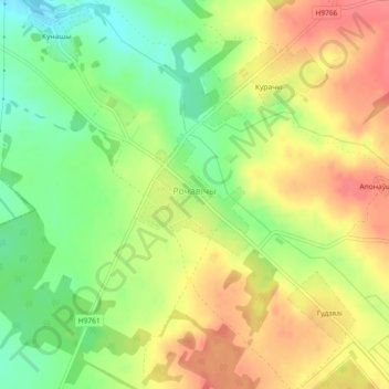 Рочевичи topographic map, elevation, terrain