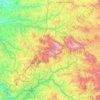 Monts d'Ambazac topographic map, elevation, terrain