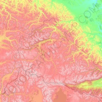 Окинский район topographic map, elevation, terrain