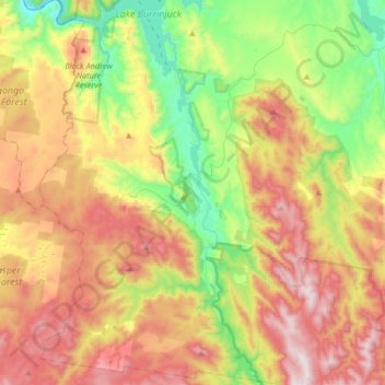 Wee Jasper topographic map, elevation, terrain