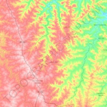 Jaboticaba topographic map, elevation, terrain