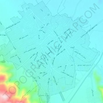 Izeh topographic map, elevation, terrain