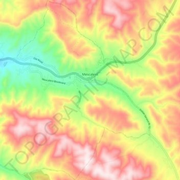Mescalero topographic map, elevation, terrain