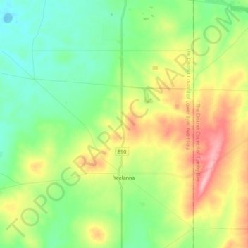 Yeelanna topographic map, elevation, terrain