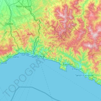 Genoa topographic map, elevation, terrain