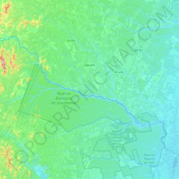 Jaguaré topographic map, elevation, terrain