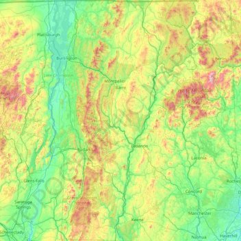 Vermont topographic map, elevation, terrain