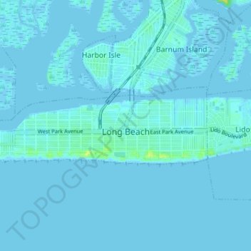 City of Long Beach topographic map, elevation, terrain