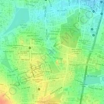 Puttenhalli Lake topographic map, elevation, terrain