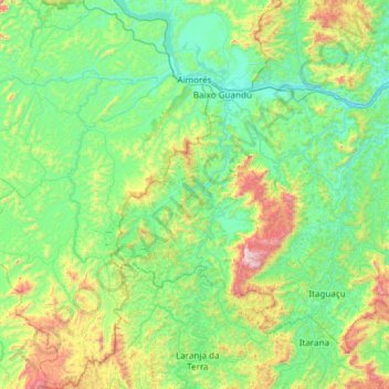 Aimorés topographic map, elevation, terrain