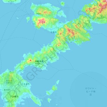 Nago topographic map, elevation, terrain