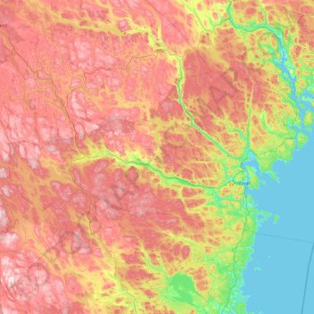 Province of Medelpad topographic map, elevation, terrain