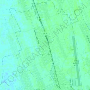 Xã Nghi Liên topographic map, elevation, terrain