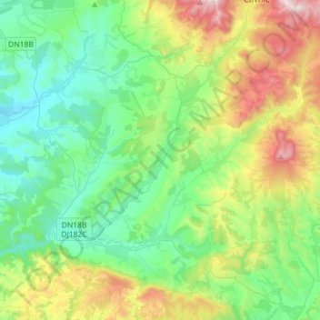 Cernești topographic map, elevation, terrain