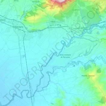Eboli topographic map, elevation, terrain