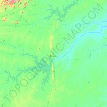 Banabuiú topographic map, elevation, terrain