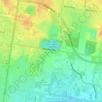 Heatherton topographic map, elevation, terrain