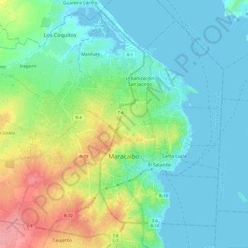 Municipio Maracaibo topographic map, elevation, terrain