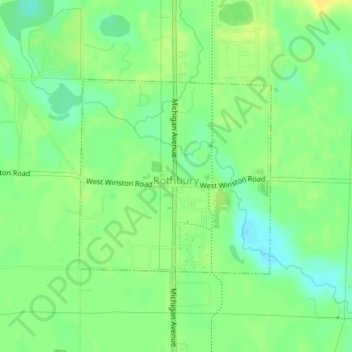 Rothbury topographic map, elevation, terrain
