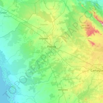 Florida topographic map elevation - Thumbnail