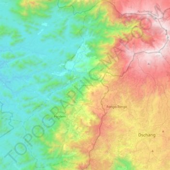 Lebialem topographic map, elevation, terrain