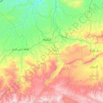 Pashtun Kot topographic map, elevation, terrain