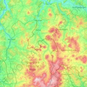 Ulster topographic map, elevation, terrain