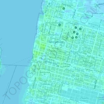 Lacytown topographic map, elevation, terrain