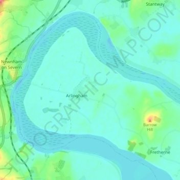Arlingham topographic map, elevation, terrain