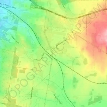 Warrenheip topographic map, elevation, terrain