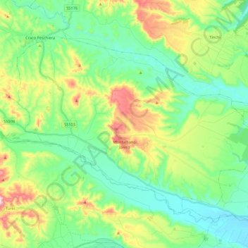 Montalbano Jonico topographic map, elevation, terrain