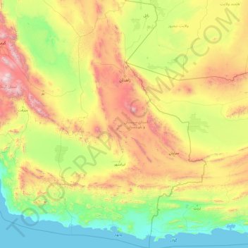 Sistan and Baluchestan Province topographic map, elevation, terrain