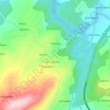 Viveiro topographic map, elevation, terrain