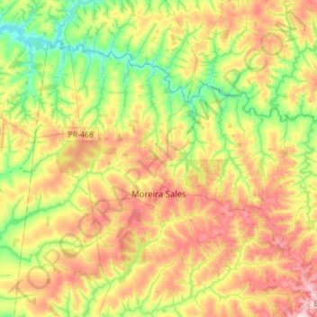 Moreira Sales topographic map, elevation, terrain