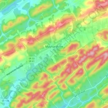 Maynardville topographic map, elevation, terrain