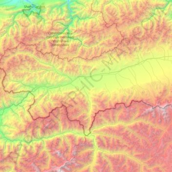 Чон-Алайский район - Чон-Алай району topographic map, elevation, terrain