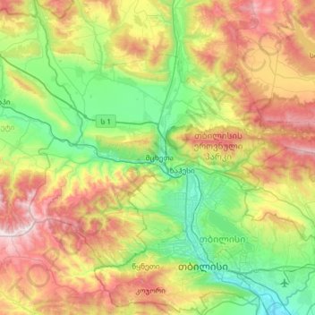 Mtskheta Municipality topographic map, elevation, terrain