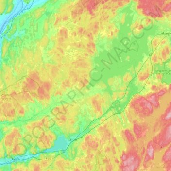 Lerums kommun topographic map, elevation, terrain