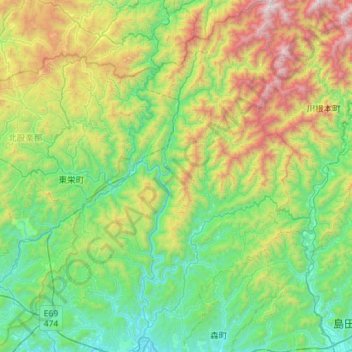 天竜区 topographic map, elevation, terrain