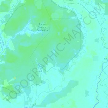 Sebangau River topographic map, elevation, terrain