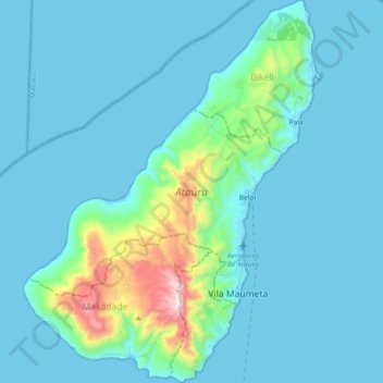 Atauro topographic map, elevation, terrain