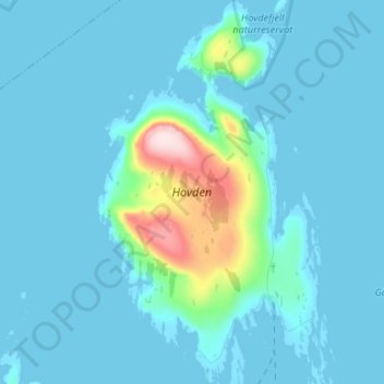 Hovden topographic map, elevation, terrain