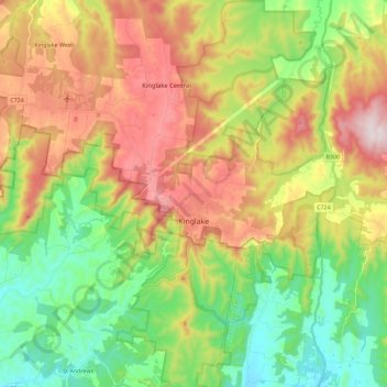 Kinglake topographic map, elevation, terrain