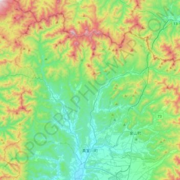 Mamurogawa topographic map, elevation, terrain