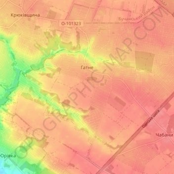 Hatne topographic map, elevation, terrain