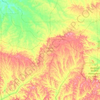 Bullock County topographic map, elevation, terrain